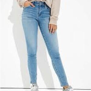 American Eagle Outfitters Women's Sky Blue Skinny Jeans